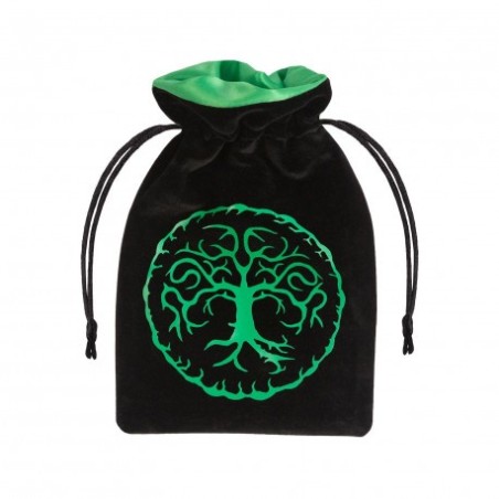 Sac à Dés Forêt - Velours Noir & Vert (1)