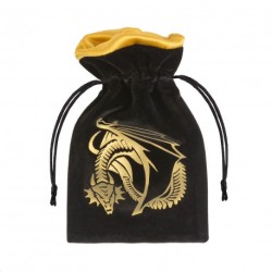 Sac à Dés Dragon - Velours Noir & Or (1)