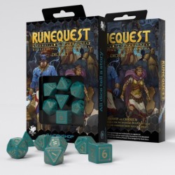 Set de Dés RuneQuest - Turquoise & Or (7)