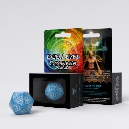 D20 Compteur de Niveau - Bleu et Blanc (1) D20 Compteur de Niveau - Bleu et Blanc (1)