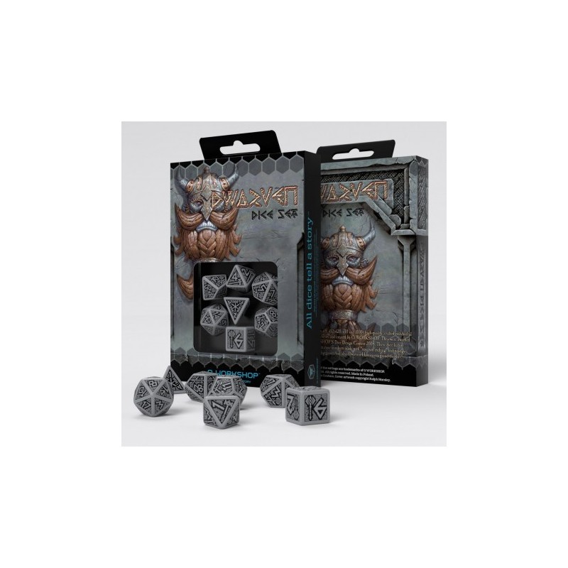 Set de Dés Nains - Gris et Noir (7)