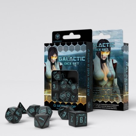 Set de Dés Galactique Noir & Bleu (7) Set de Dés Galactique Noir & Bleu (7)