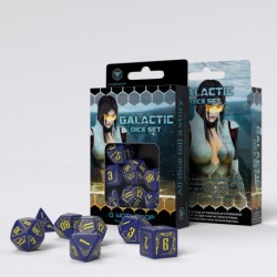Set de Dés Galactique Bleu marine & Jaune (7)