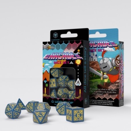 Set de Dés Arcade - Bleu & Jaune (7) Set de Dés Arcade - Bleu & Jaune (7)
