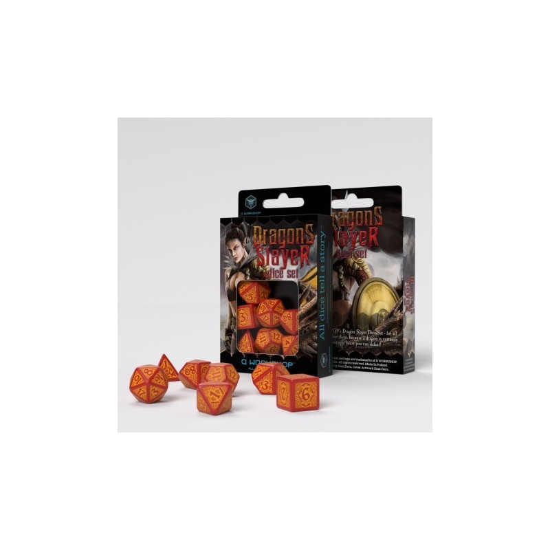 Set de Dés Tueur de Dragons - Rouge & Orange (7)