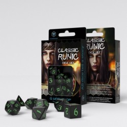 Set de Dés Runique Classique - Noir & Vert (7)