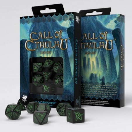 Set de Dés L'Appel de Cthulhu - Noir & Vert (7)