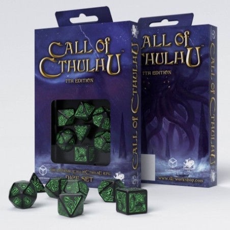 Set de Dés L'Appel de Cthulhu - 7e Édition Noir & Vert (7)