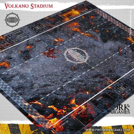 Tapis de jeu Blood Bowl néoprène - Volkano Stadium - BB01000N