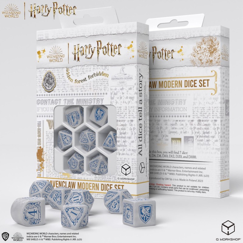 SET DE DÉS MODERNES HARRY POTTER - SERDAIGLE BLANC