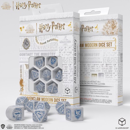 Set de Dés Modernes Harry Potter - Serdaigle Blanc