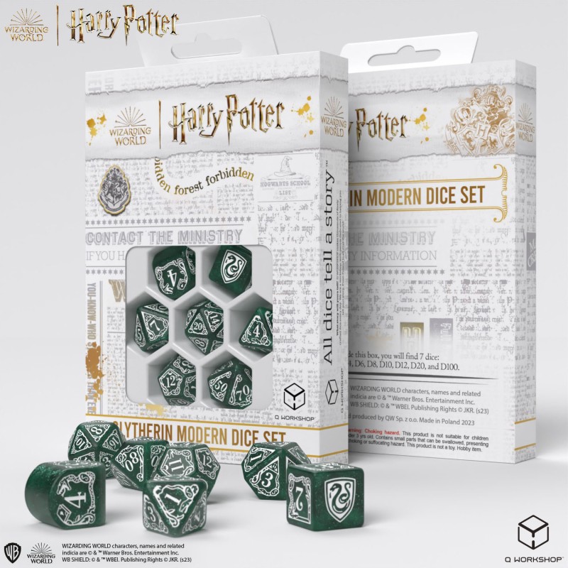 SET DE DÉS MODERNES HARRY POTTER - SERPENTARD VERT
