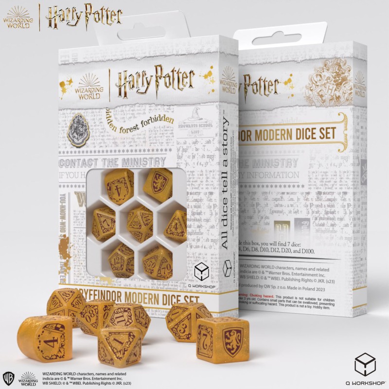 SET DE DÉS MODERNES HARRY POTTER - GRYFFONDOR OR