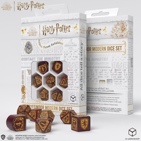 Set de Dés Modernes Harry Potter - Gryffondor Rouge