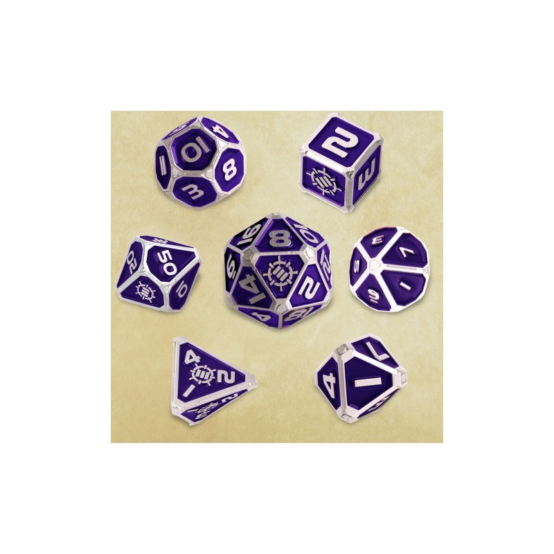 Wand Dice - Toupie Dé 7 En 1 Métal Pour D&D - Forme Dague - D4 à D100 Inclus - Coffret Cadeau - Noir