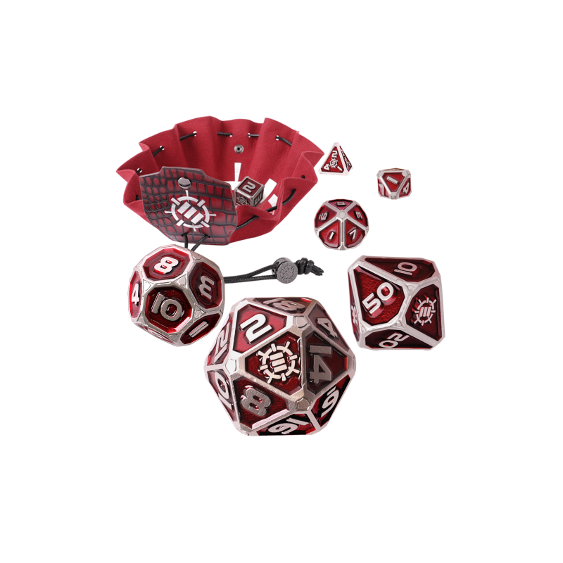 ENTTDM7520RDEW ENHANCE - SET DE DÉS MÉTALLIQUES ROUGES