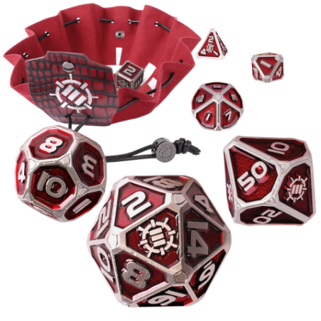 ENTTDM7520RDEW ENHANCE - SET DE DÉS MÉTALLIQUES ROUGES
