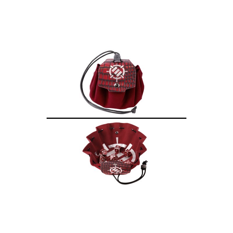 Dés Métal Creux D&D - Set 7 Pièces Dragon Rouge Doré - Pour Jeux De Rôle RPG