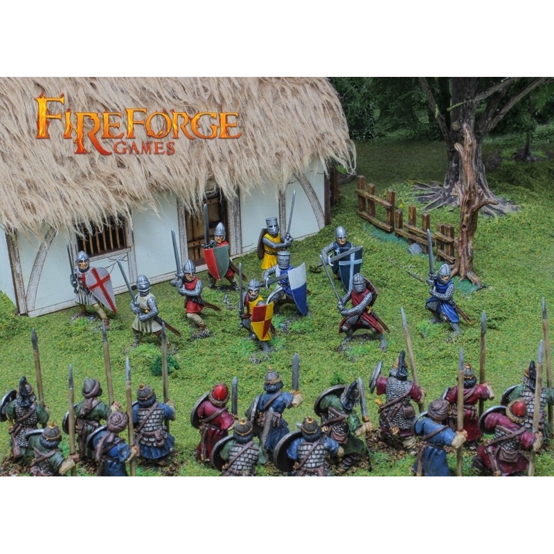 Série Complète De Chevaliers à Pied Höefler 54mm - Moyen-Âge - échelle 1/32