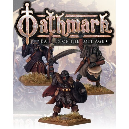 OAK601_Oathmark - Orc King, Wizard & Drummer OAK601_Oathmark - Orc King, Wizard & Drummer