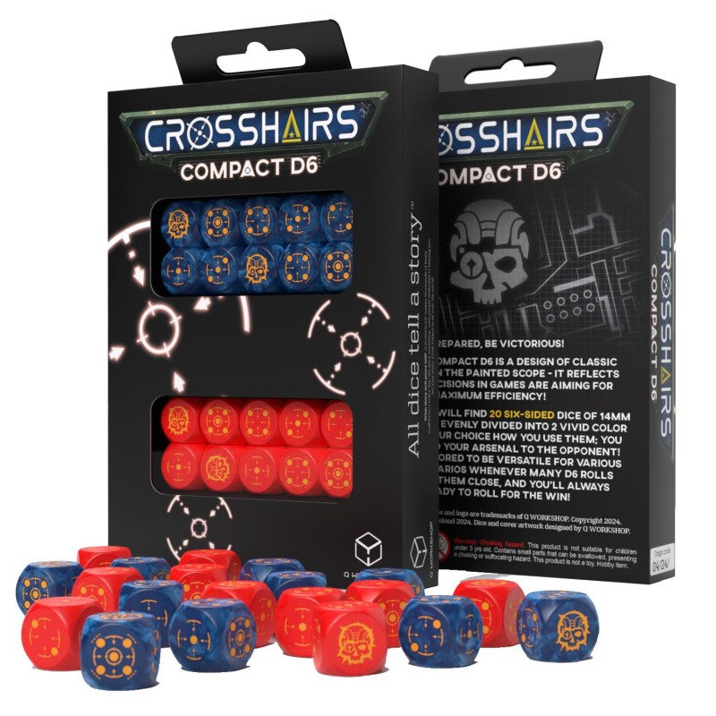 STCA01_Set de dés - Crosshairs - Cobalt & Rouge