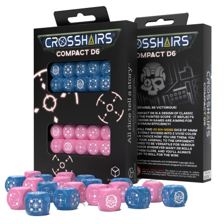 STCA02_Set de dés - Crosshairs - Bleu & Rose STCA02_Set de dés - Crosshairs - Bleu & Rose