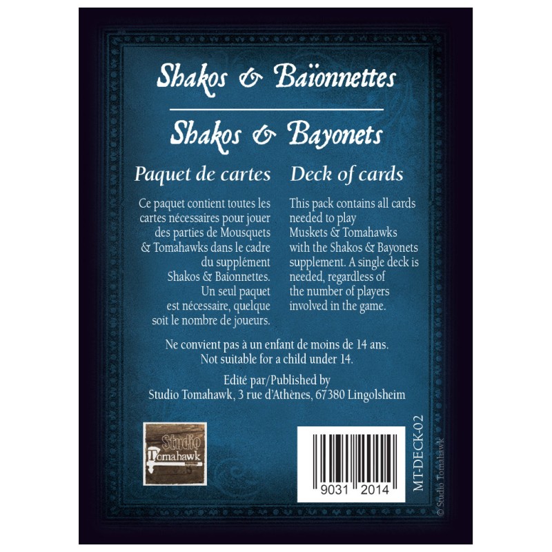 MT-DECK-02_Mousquets & Tomahawks - Cartes Shakos & Baïonnettes MT-DECK-02_Mousquets & Tomahawks - Cartes Shakos & Baïonnettes