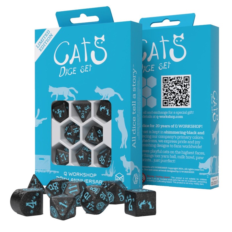 S20Y06 Set dés 20 ans - Chats