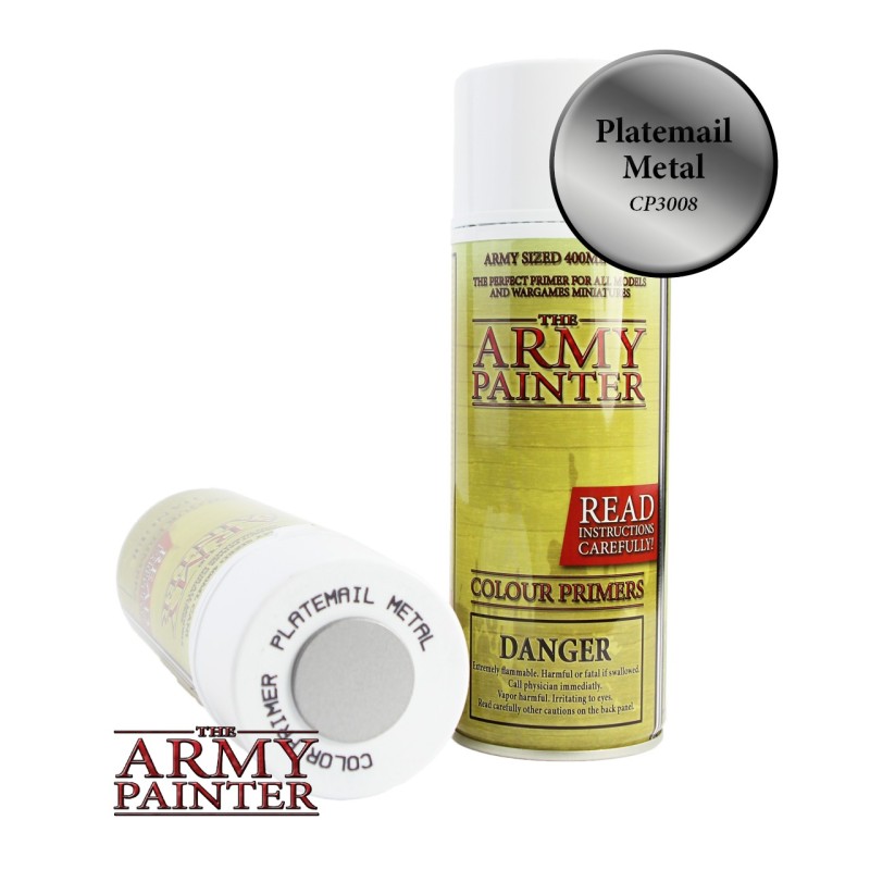 Army Painter - Bombes - Colour Primer - Plate Mail Metal - CP3008