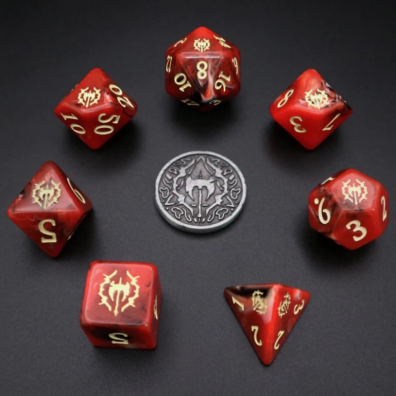 URWizards D&D Jeu de dés en métal creux Dragon