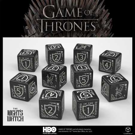 Q Workshop - Set de dés Game of Thrones Garde de Nuit D6 x 10 GOT/00190166/2025/5/B Q Workshop - Set de dés Game of Thrones Garde de Nuit D6 x 10 GOT/00190166/2025/5/B