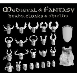 Victrix Miniatures - Medieval & Fantasy Heads, Cloaks & Shields