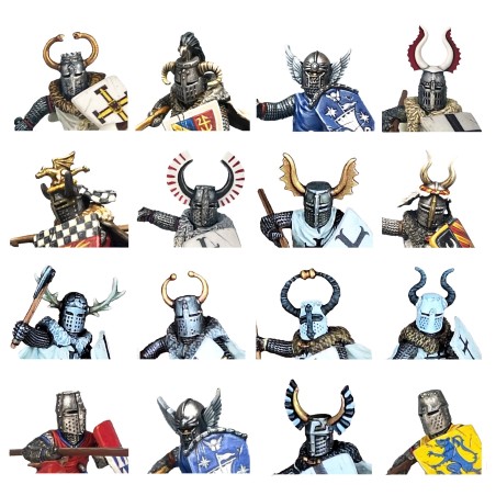 Victrix Miniatures - Medieval & Fantasy Heads, Cloaks & Shields VXE002 Victrix Miniatures - Medieval & Fantasy Heads, Cloaks & Shields VXE002