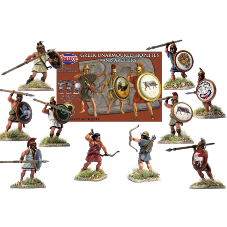 Victrix Miniatures - Greek Unarmoured Hoplites and archers Victrix Miniatures - Greek Unarmoured Hoplites and archers