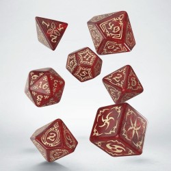 Préco - Set de Dés Tribal - Rouge scintillant & Beige