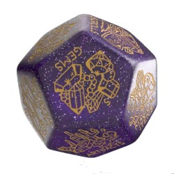 Dé Générateur Trésor - Violet Scintillant & Or 12VTRG02