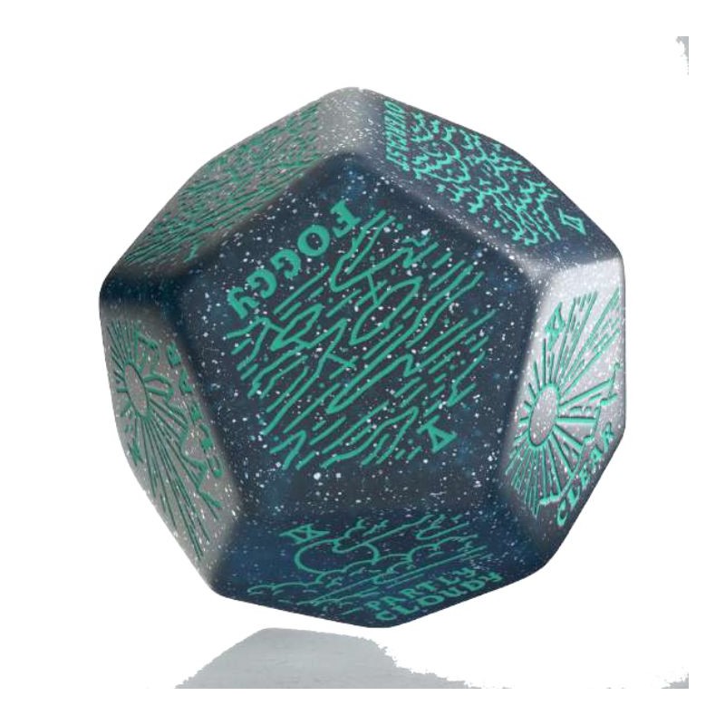 Dé Générateur Météo - Bleu Scintillant & Turquoise 12VWTG03
