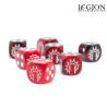 Conquest - First Blood Logo on Dark Red/Black Marbled Dice (x24)  PBW6600