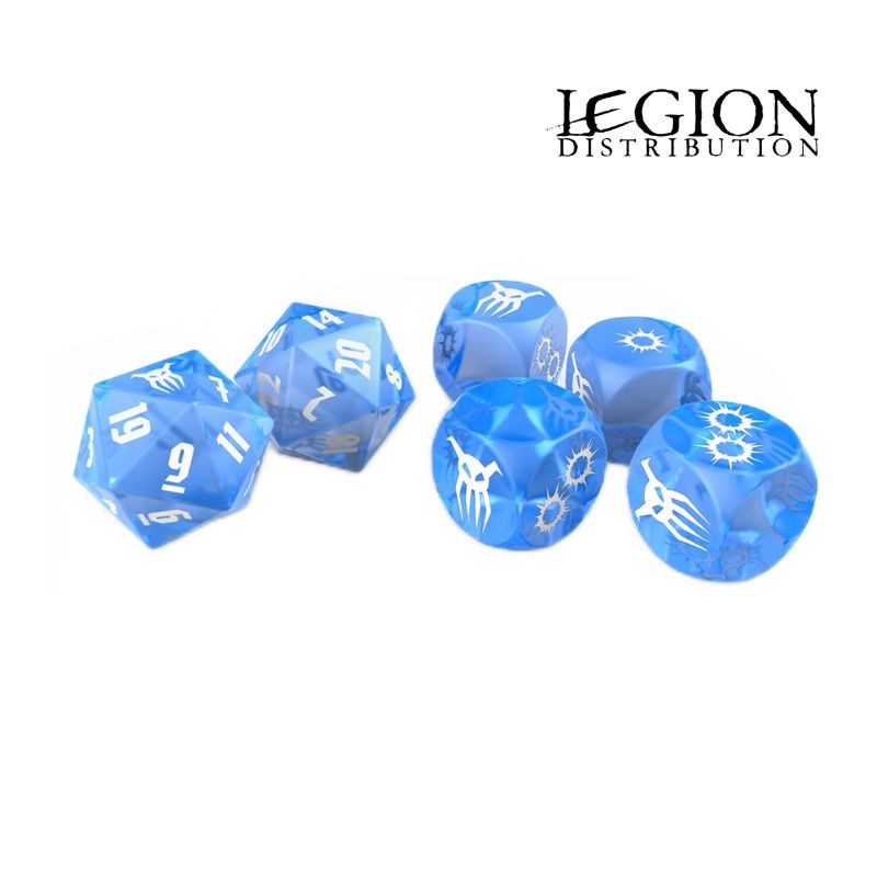 MUH051749_Achtung! Cthulhu - Set de dés bleus Blauer Kristall