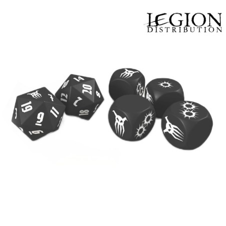 MUH051748_Achtung! Cthulhu 2D20 - Set de dés noirs Black Sun