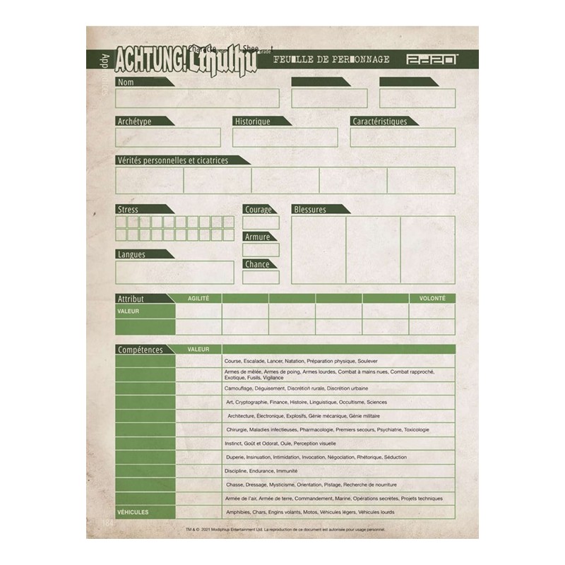 Achtung! Cthulhu - Fiche de Personnage (PDF)
