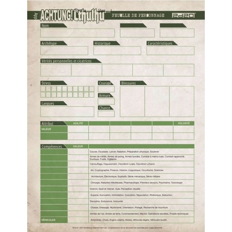 Achtung! Cthulhu - Fiche de Personnage (PDF)