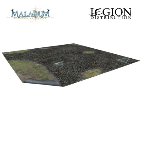 BSTXX032 Maladum - Cobbled Outskirts Gaming Mat 2x2