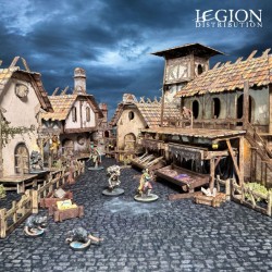 Battle Systems - Maladum – Ingonsburn Township, ville 3D 224 pièces