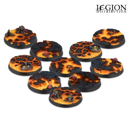 -0092-Warcrow - 30mm Red Caps Scenery Bases, Alpha Series