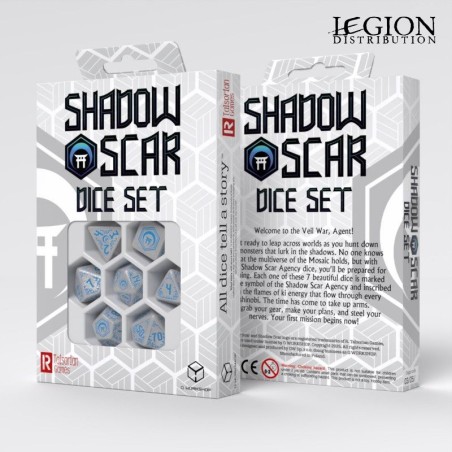 SSSC01-Set de Dés Shadow Scar - Blanc & Bleu