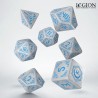 Set de dés Shadow Scar blanc et bleu | 7 dés
