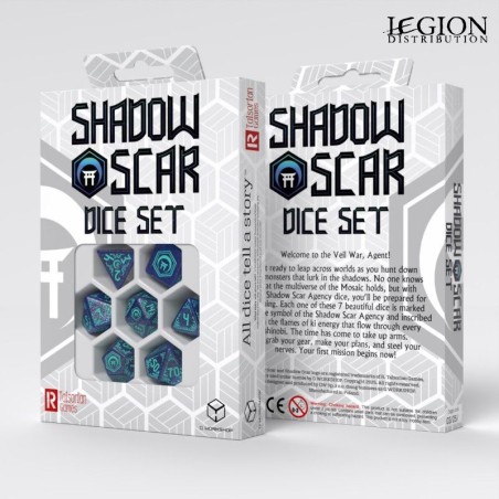 SSSC02-Set de Dés Shadow Scar - Bleu & Turquoise