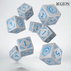 Shadow Scar – 8 dés essentiels blanc et bleu