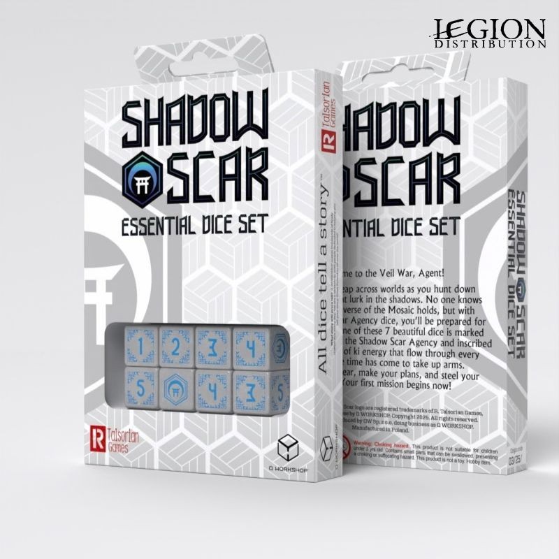 SSSC03-Set de Dés Essentiels Shadow Scar - Blanc & Bleu